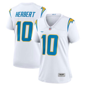 Justin Herbert Los Angeles Chargers CJP Apparel Women's Game Jersey - White