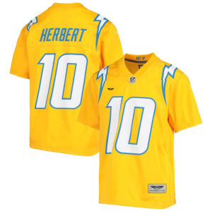 Justin Herbert Los Angeles Chargers CJP Apparel Inverted Team Game Jersey - Gold