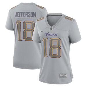 Justin Jefferson Minnesota Vikings  CJP Apparel Women's Atmosphere Fashion Game Jersey - Gray