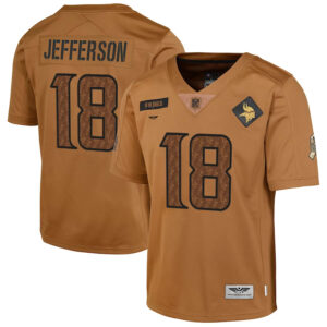 Justin Jefferson Minnesota Vikings  CJP Apparel 2023 Salute To Service Limited Jersey - Brown