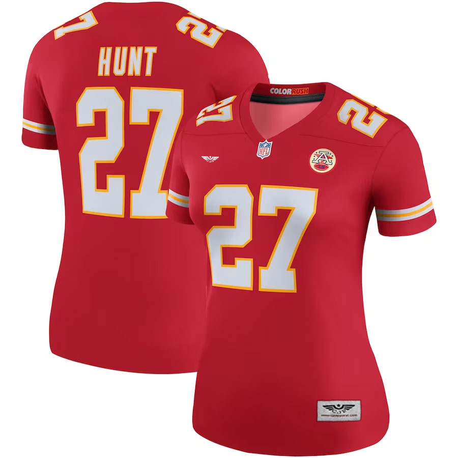 Kareem-Hunt-Kansas-City-Chiefs-CJP-Apparel-Women's-Color-Rush-Legend-Player-Jersey---Red