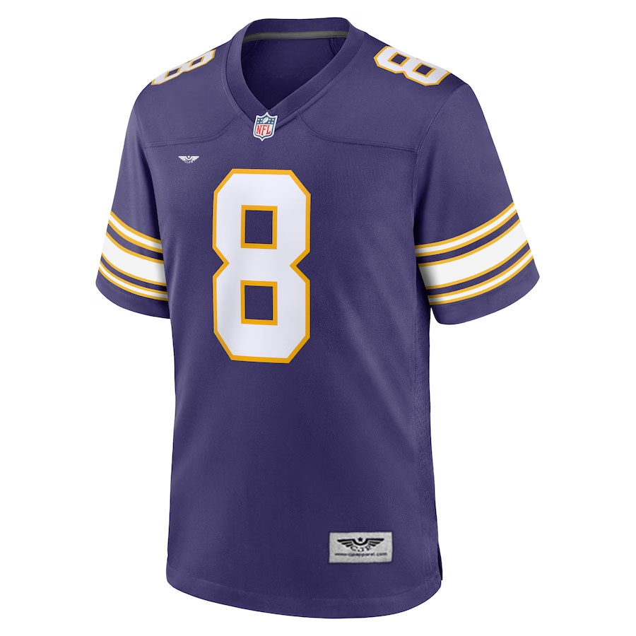 Kirk-Cousins-Minnesota-Vikings-CJP-Apparel-Classic-Player-Game-Jersey---Purple.Furent-Viwe