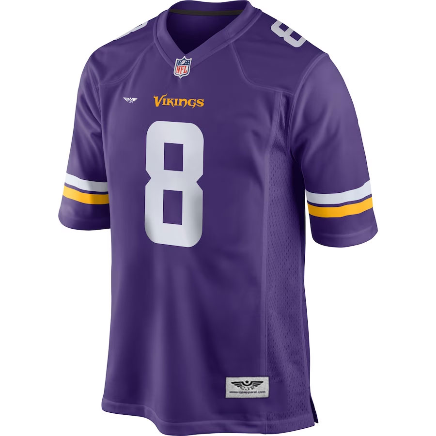 Kirk-Cousins-Minnesota-Vikings-CJP-Apparel-Game-Jersey---Purple.Furent-Viwe
