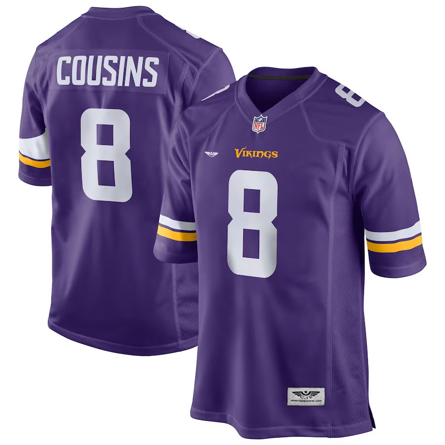 Kirk-Cousins-Minnesota-Vikings-CJP-Apparel-Game-Jersey---Purple