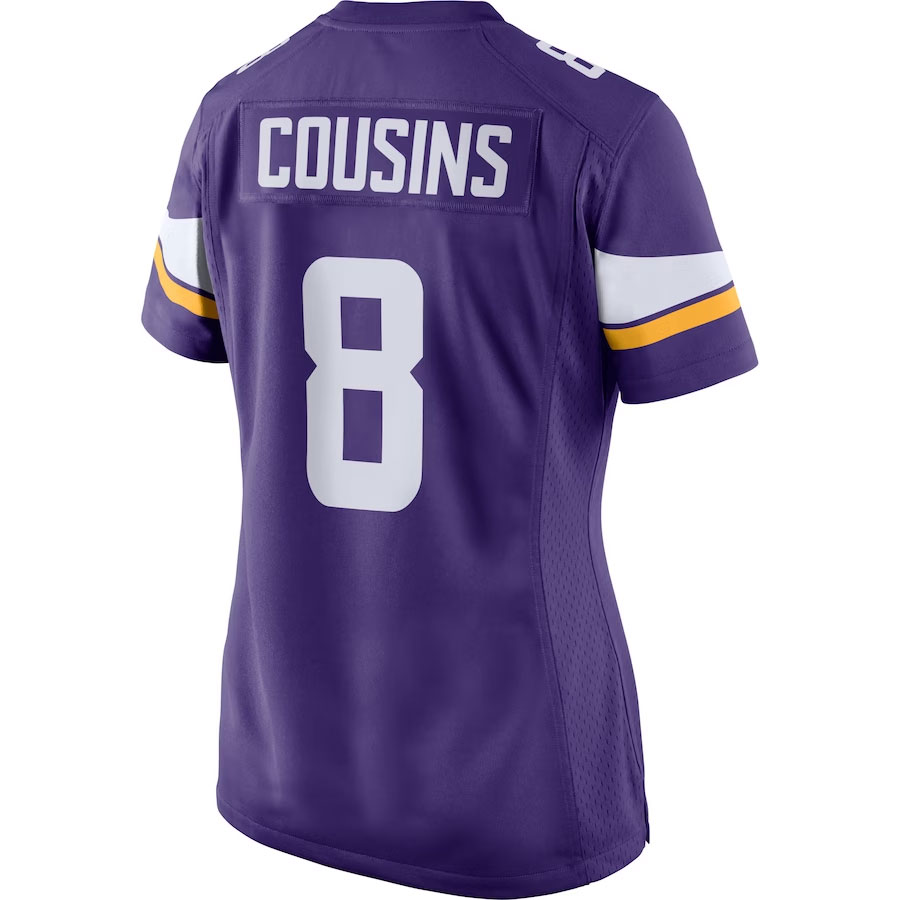 Kirk-Cousins-Minnesota-Vikings-CJP-Apparel-Women's-Player-Jersey---Purple.Back-Viwe