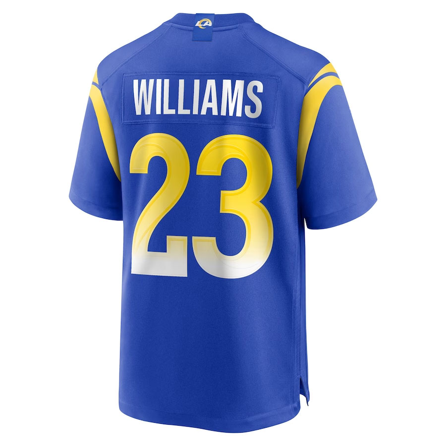Kyren-Williams-Los-Angeles-Rams-CJP-Apparel-Game-Player-Jersey---Royal.Back-Viwe