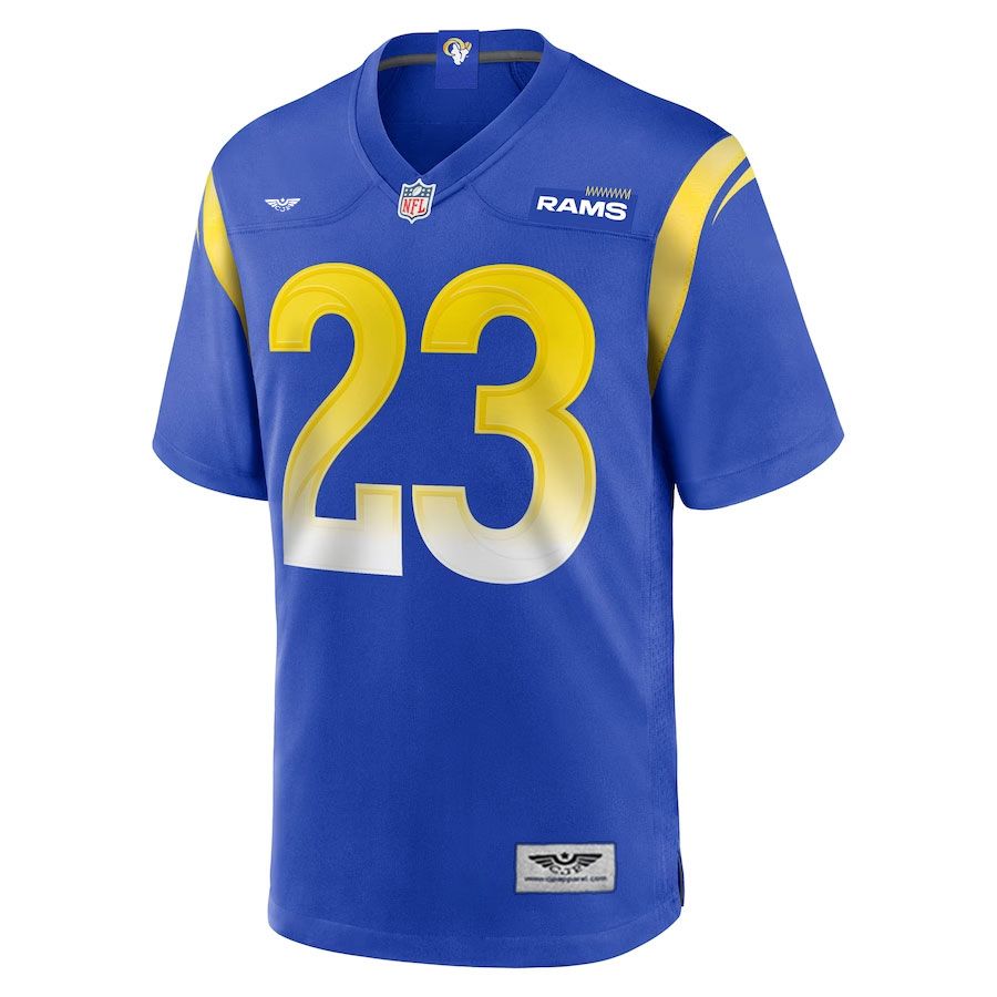 Kyren-Williams-Los-Angeles-Rams-CJP-Apparel-Game-Player-Jersey---Royal.Furent-Viwe
