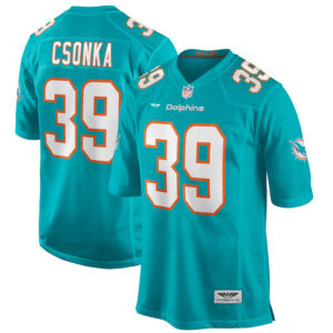 Larry Csonka Miami Dolphins  CJP Apparel Game Retired Player Jersey - Aqua