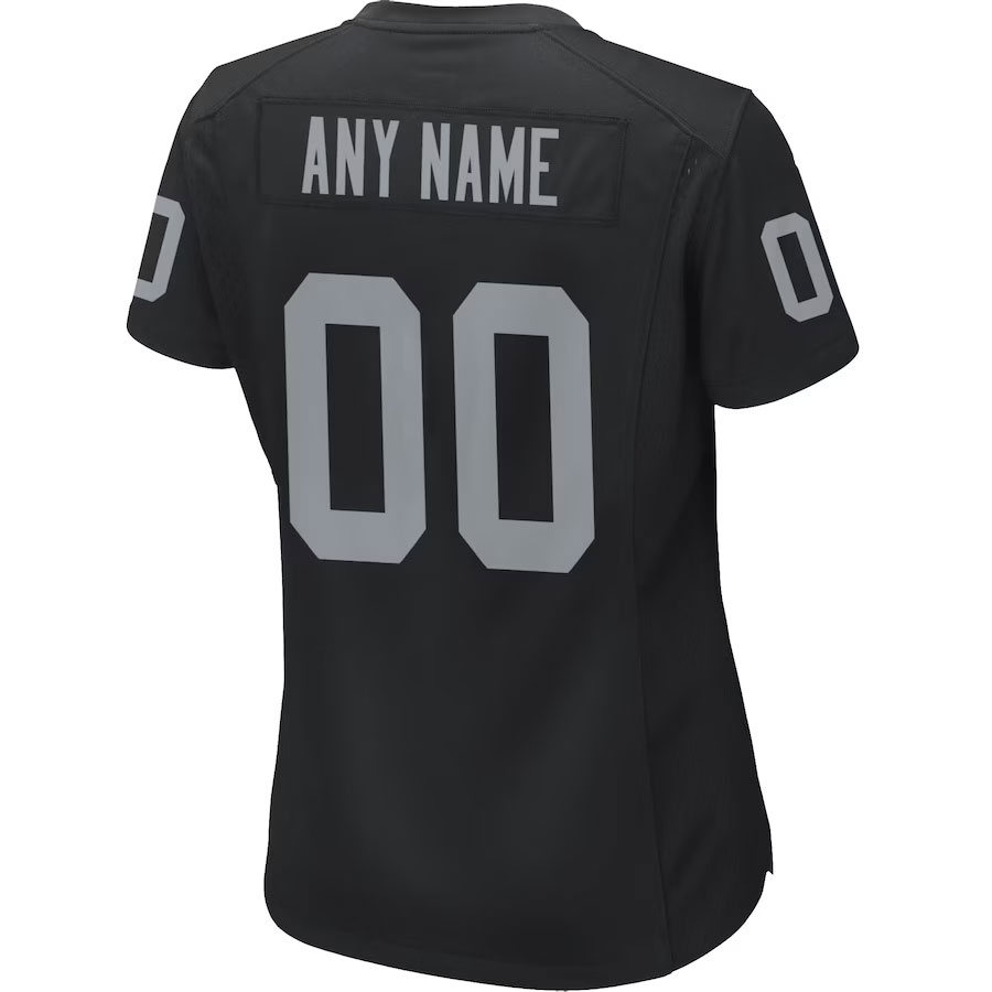 Las-Vegas-Raiders-CJP-Apparel-Women's-Custom-Game-Jersey---Black.Back-Viwe