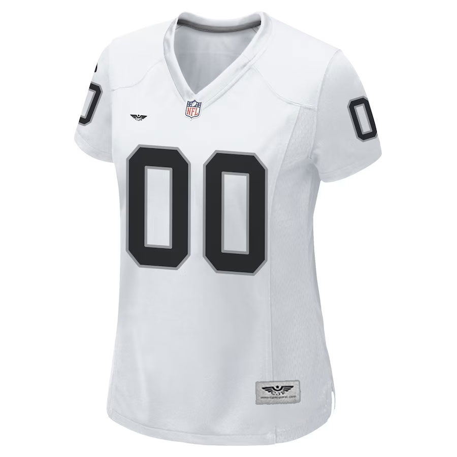Las-Vegas-Raiders-CJP-Apparel-Women's-Custom-Game-Jersey---White.Furent-Viwe