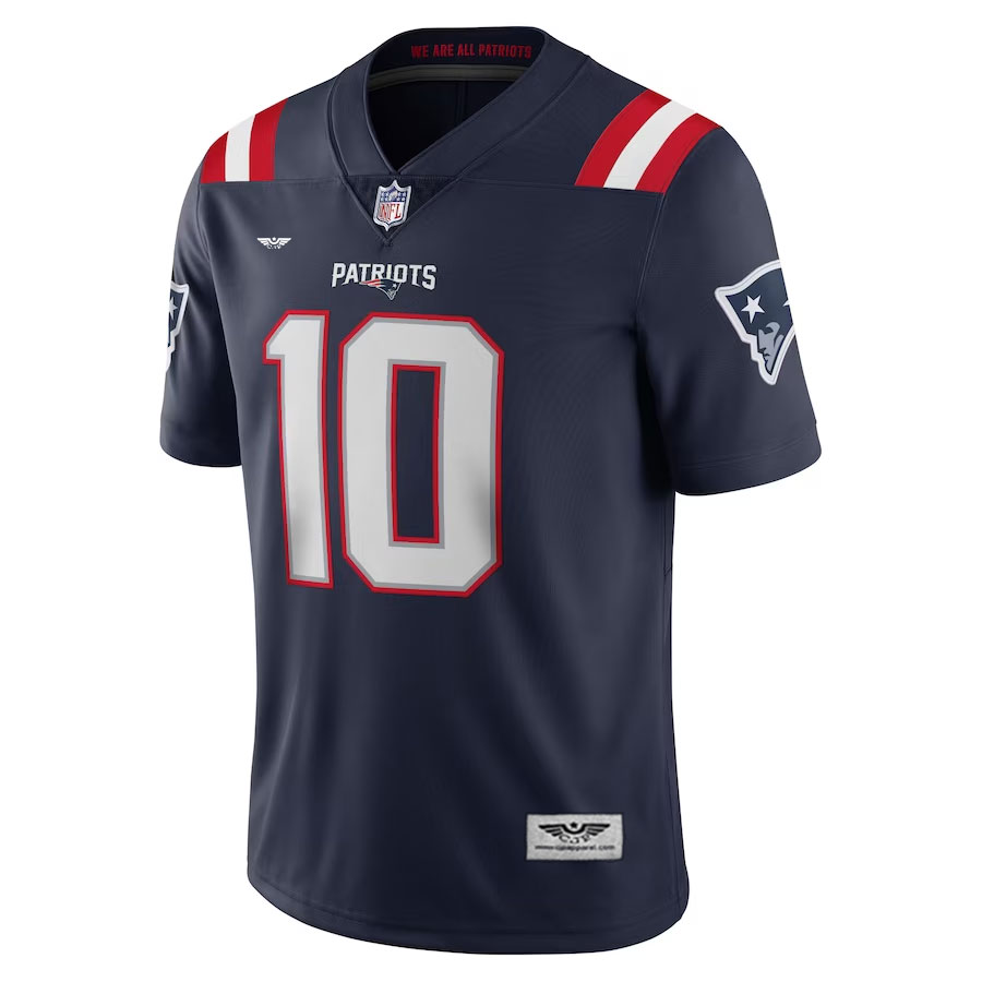 Mac-Jones-New-England-Patriots-CJP-Apparel-Vapor-Limited-Jersey---Navy.Furent-Viwe