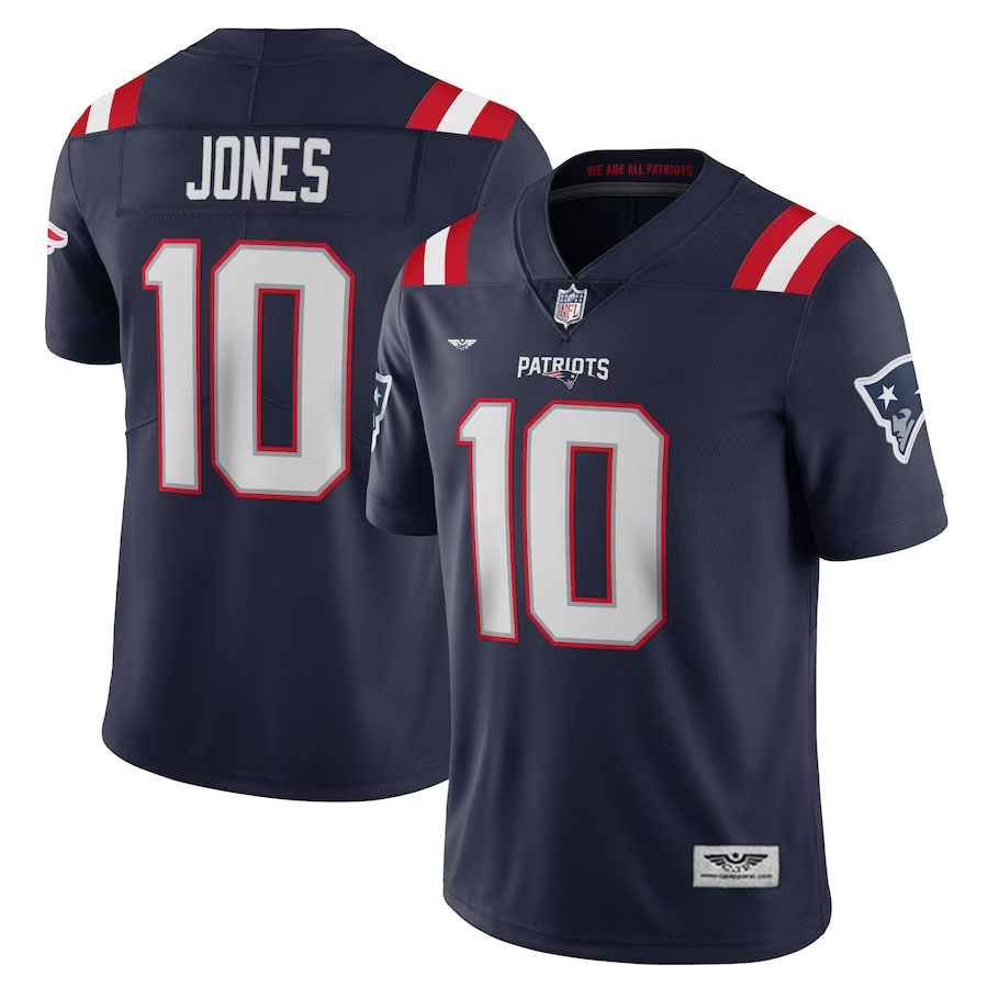 Mac-Jones-New-England-Patriots-CJP-Apparel-Vapor-Limited-Jersey---Navy