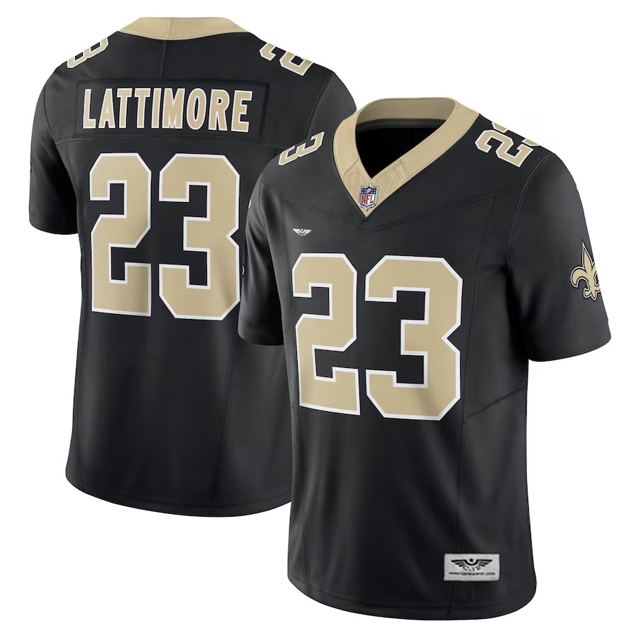 Marshon-Lattimore-New-Orleans-Saints-CJP-Apparel-Vapor-F.U.S.E.-Limited-Jersey---Black