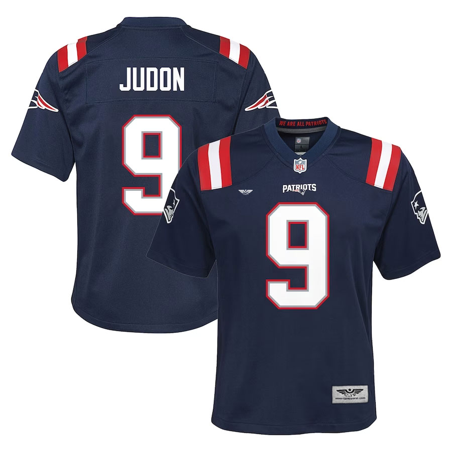 Matthew-Judon-New-England-Patriots-CJP-Apparel-Youth-Game-Jersey---Navy