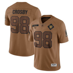 Maxx Crosby Las Vegas Raiders CJP Apparel 2023 Salute To Service Limited Jersey - Brown
