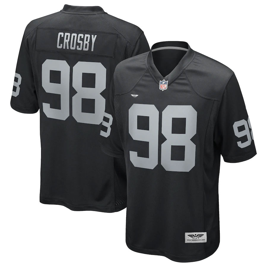 Maxx-Crosby-Las-Vegas-Raiders-CJP-Apparel-Game-Jersey---Black