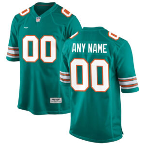 Miami Dolphins  CJP Apparel Alternate Custom Game Jersey - Aqua