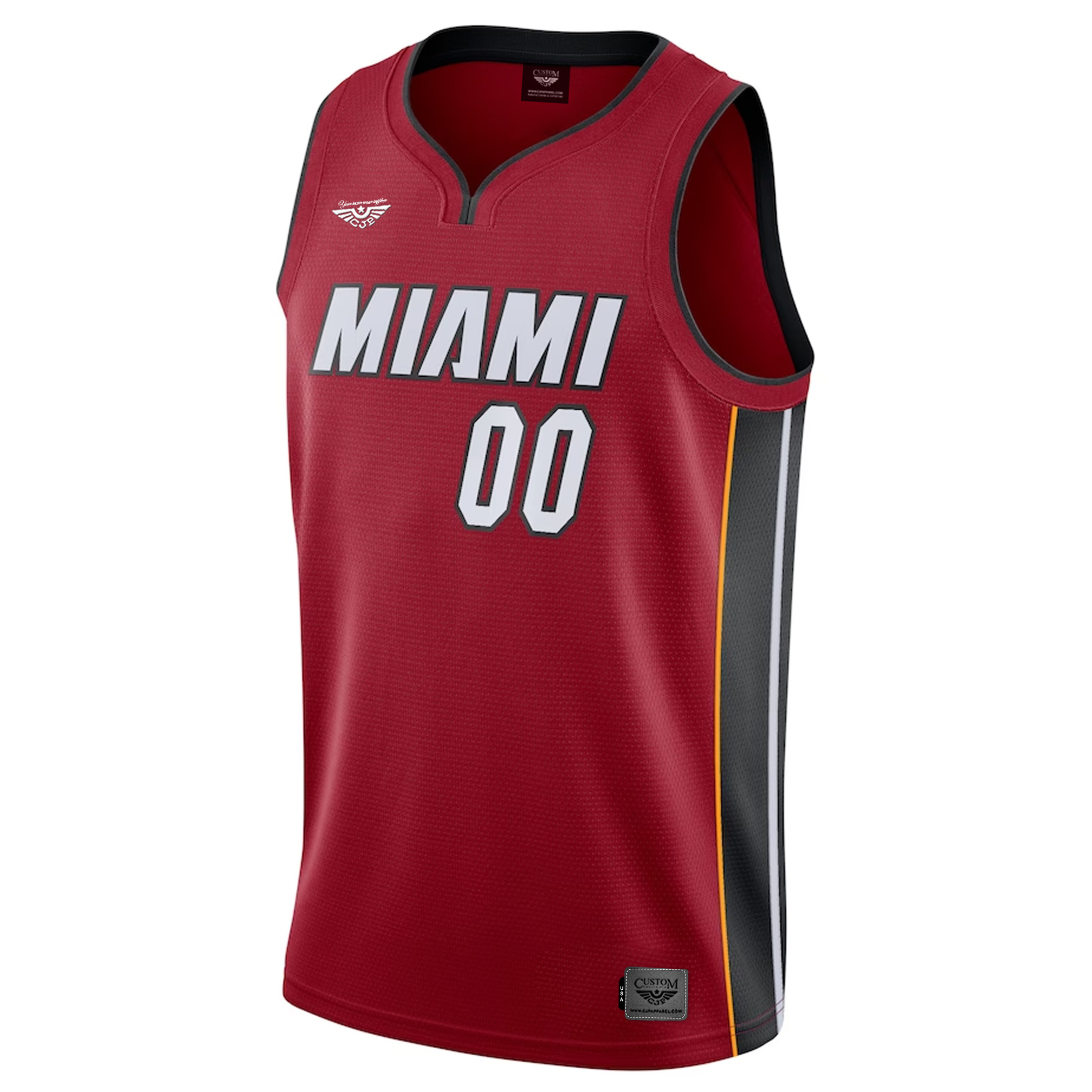 Miami Heat Jordan Brand Swingman Custom Jersey - Statement Edition - Red front