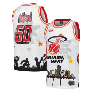 Miami Heat CJP x Tats Cru Hardwood Classics Fashion Jersey - White