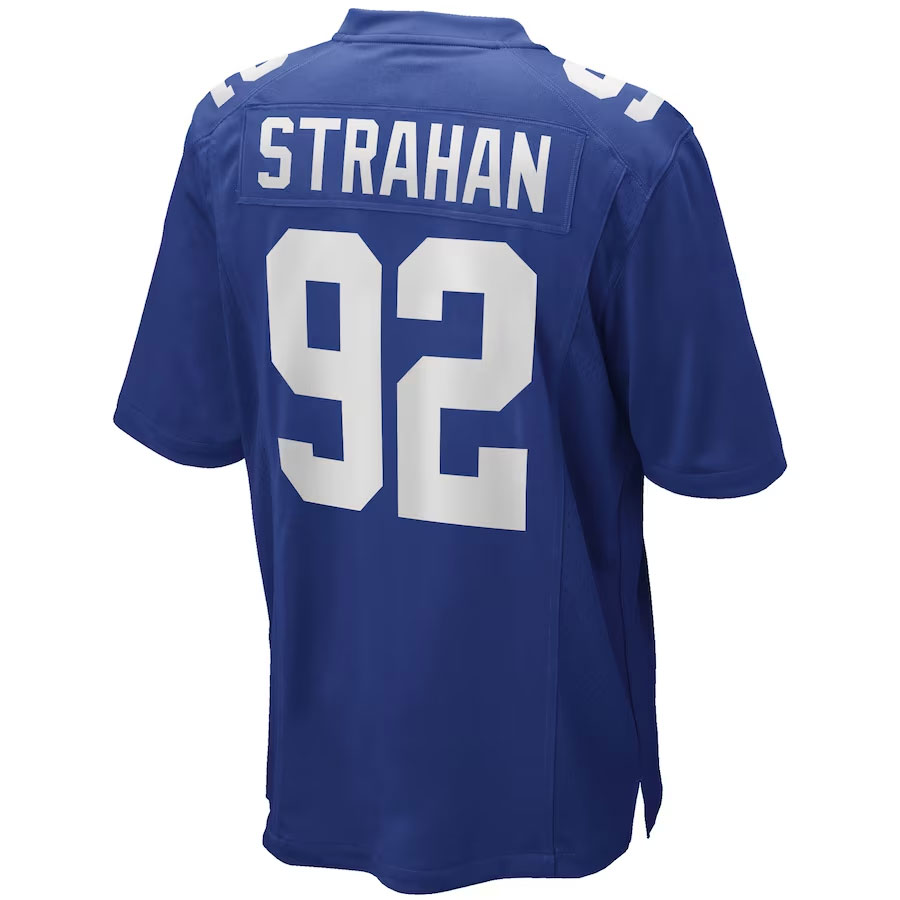 Michael-Strahan-New-York-Giants-CJP-Apparel-Game-Retired-Player-Jersey---Royal.Bck-Viwe
