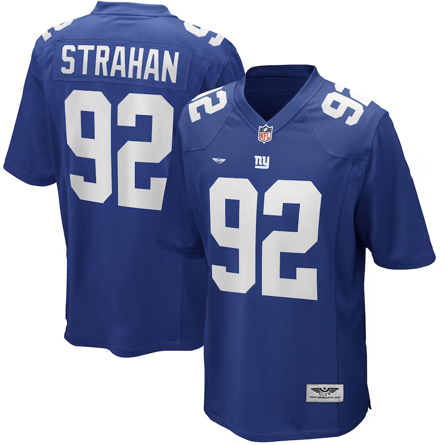 Michael-Strahan-New-York-Giants-CJP-Apparel-Game-Retired-Player-Jersey---Royal