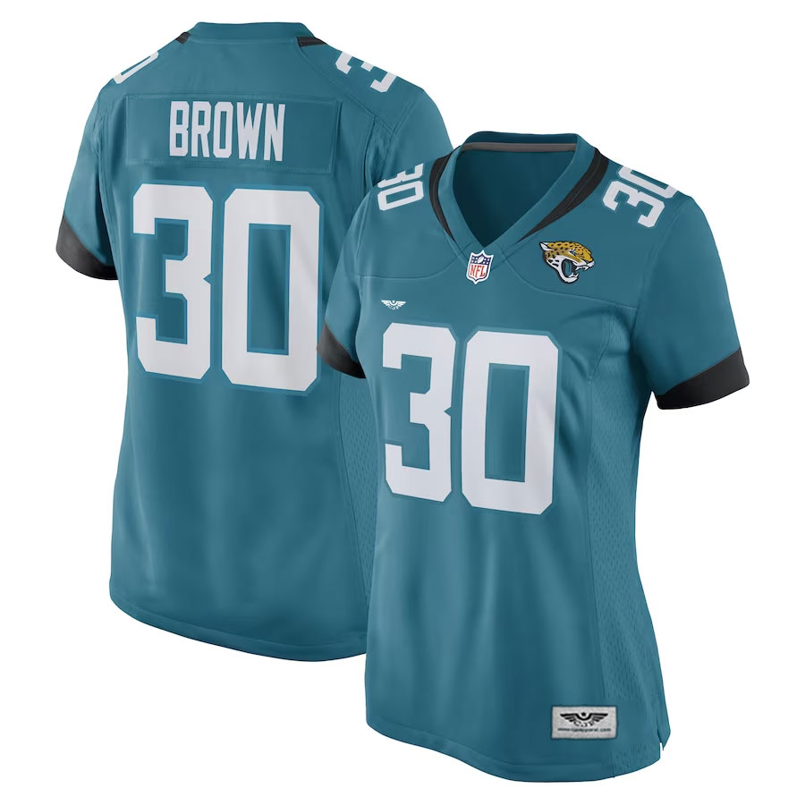 Montaric-Brown-Jacksonville-Jaguars-CJP-Apparel-Women's-Game-Player-Jersey---Teal