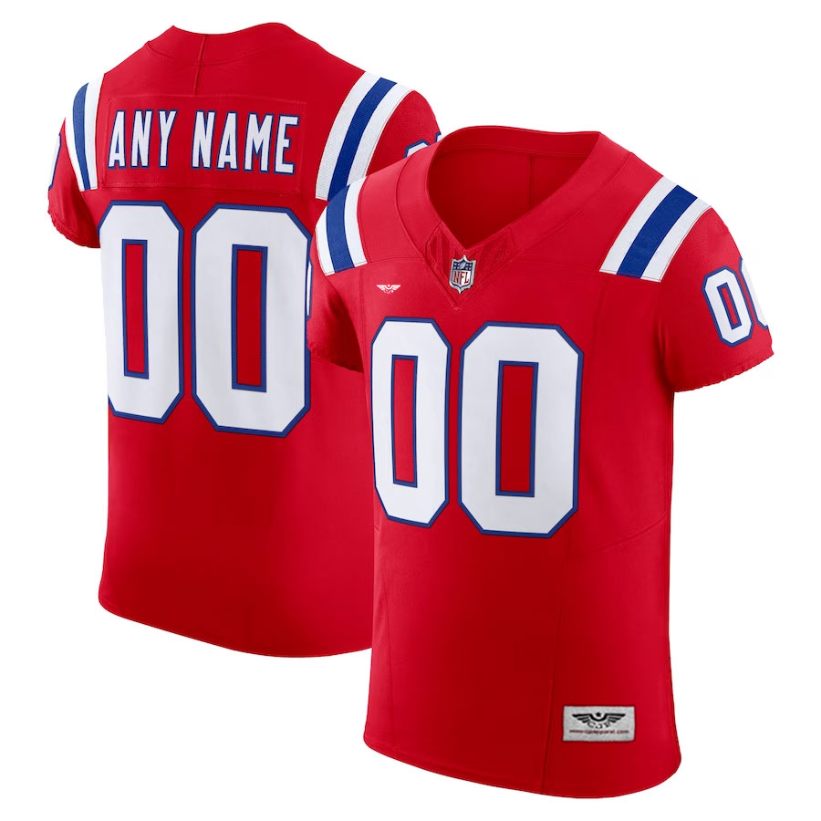 New-England-Patriots-CJP-Apparel-Vapor-F.U.S.E.-Elite-Custom-Jersey---Red