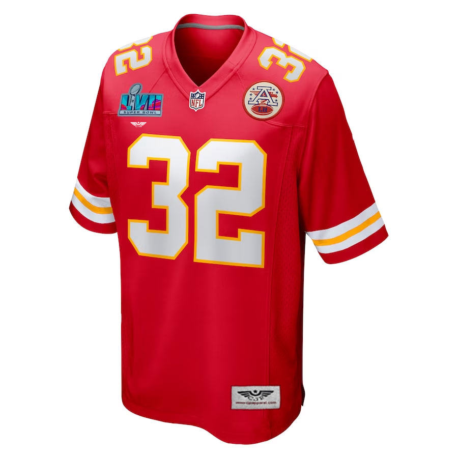 Nick-Bolton-Kansas-City-Chiefs-CJP-Apparel-Super-Bowl-LVII-Patch-Game-Jersey---Red.Furent-Viwe