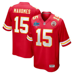 Patrick Mahomes Kansas City Chiefs CJP Apparel Super Bowl LVII Patch Game Jersey - Red