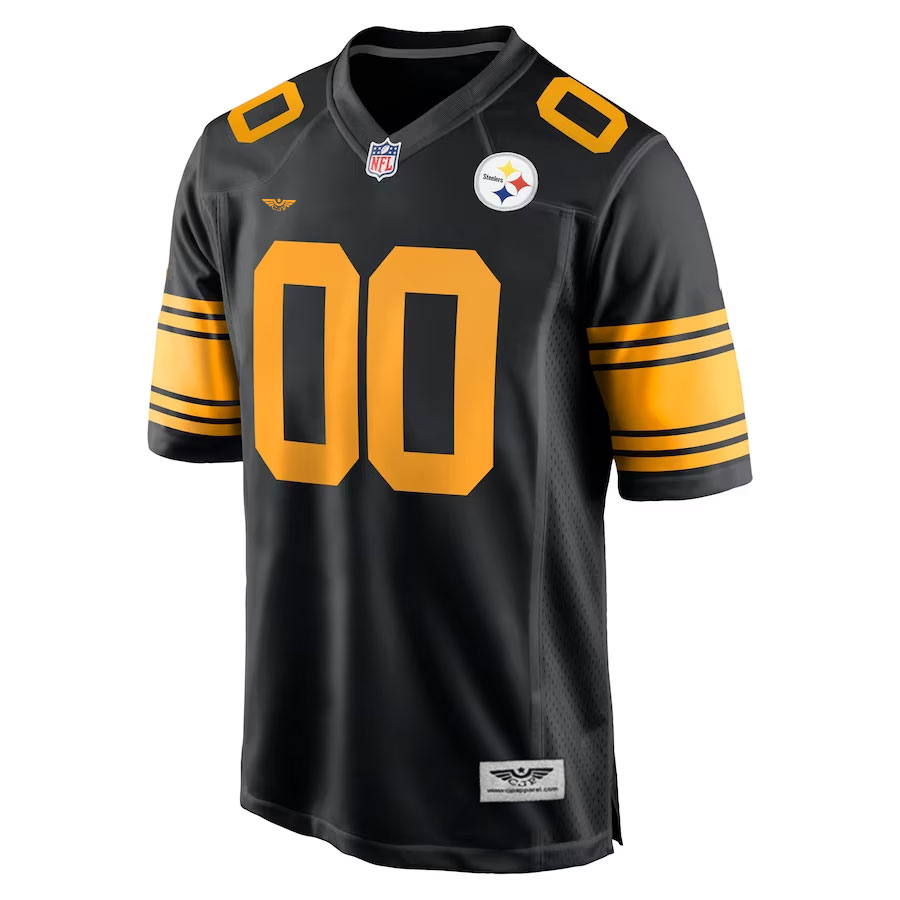 Pittsburgh-Steelers-CJP-Apparel-Alternate-Custom-Game-Jersey---Black.Furent-Viwe