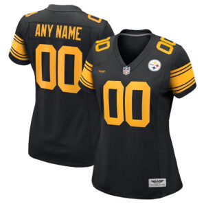 Pittsburgh Steelers CJP Apparel Women's Alternate Custom Game Jersey - Black