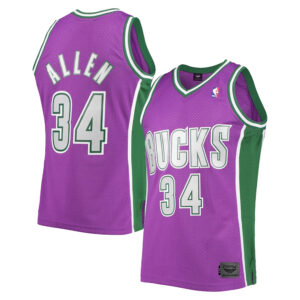 Ray Allen Milwaukee Bucks CJP 2000/01 Hardwood Classics Swingman Jersey - Purple