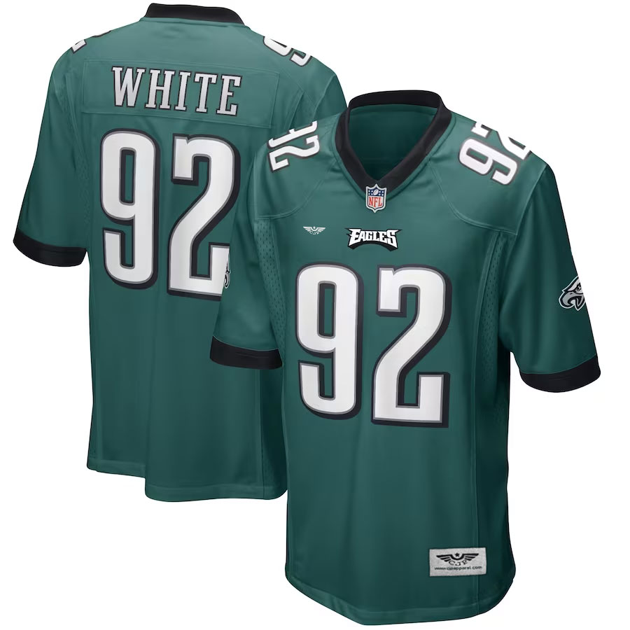Reggie-White-Philadelphia-Eagles-CJP-Apparel-Game-Retired-Player-Jersey---Midnight-Green