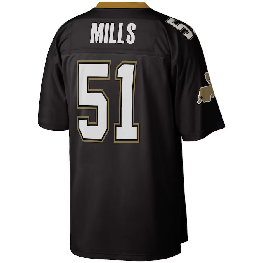 Sam-Mills-New-Orleans-Saints-Mitchell-&-Ness-Legacy-New-Jersey---Black.Back-Viwe
