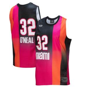 Shaquille O'Neal Miami Heat CJP 2005/06 Hardwood Classics Fadeaway Swingman Player Jersey - Pink/Black