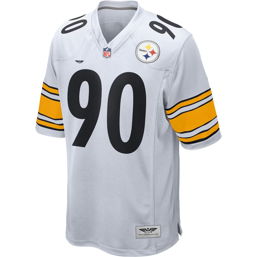 T-J-Watt-Pittsburgh-Steelers-CJP-Apparel-Youth-Game-Jersey---White.Furent-Viwe