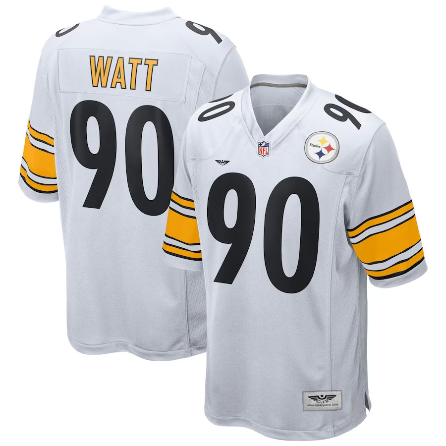 T J-Watt-Pittsburgh-Steelers-CJP-Apparel-Youth-Game-Jersey---White