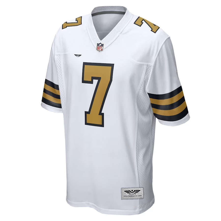 Taysom-Hill-New-Orleans-Saints-CJP-Apparel-Alternate-Game-Jersey---White.Furent-Viwe