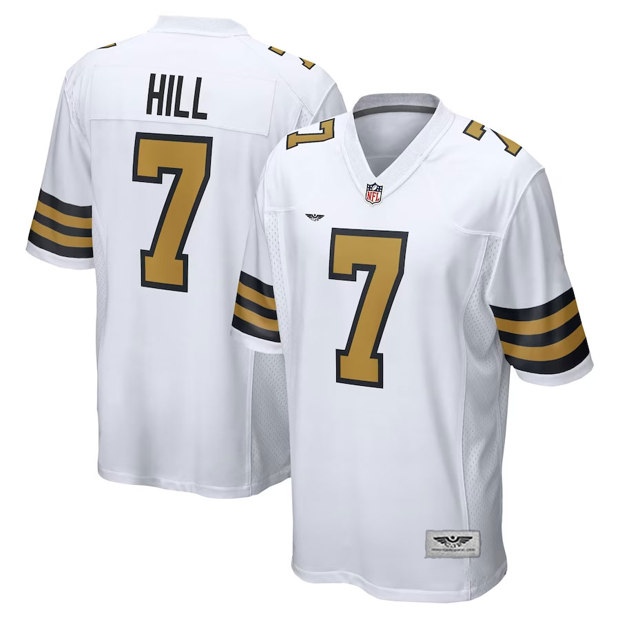 Taysom-Hill-New-Orleans-Saints-CJP-Apparel-Alternate-Game-Jersey---White