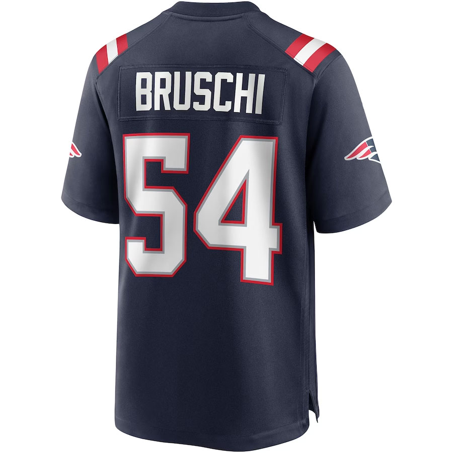 Tedy-Bruschi-New-England-Patriots-CJP-Apparel-Game-Retired-Player-Jersey---Navy.Bck-Viwe