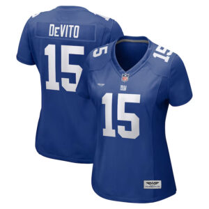 Tommy DeVito New York Giants CJP Apparel Women's Player Game Jersey - Royal