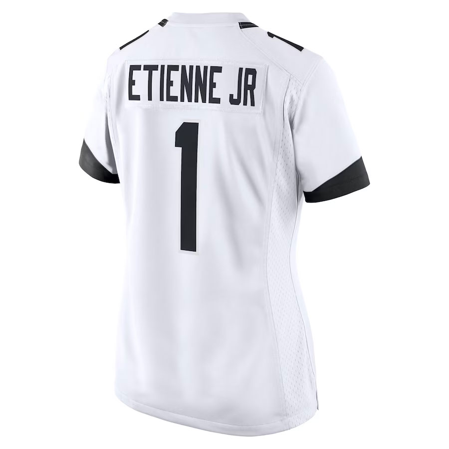 Travis-Etienne-Jr-Jacksonville-Jaguars-CJP-Apparel-Women's-Game-Player-Jersey---White.Back-Viwe