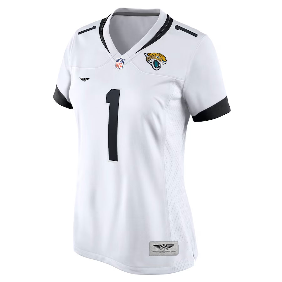 Travis-Etienne-Jr-Jacksonville-Jaguars-CJP-Apparel-Women's-Game-Player-Jersey---White.Furent-Viwe