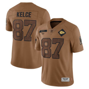 Travis Kelce Kansas City Chiefs CJP Apparel 2023 Salute To Service Limited Jersey - Brown