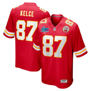 Travis Kelce Kansas City Chiefs CJP Apparel Super Bowl LVII Patch Game Jersey - Red