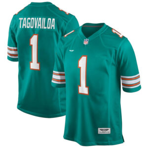 Tua Tagovailoa Miami Dolphins  CJP Apparel Alternate Game Jersey - Aqua