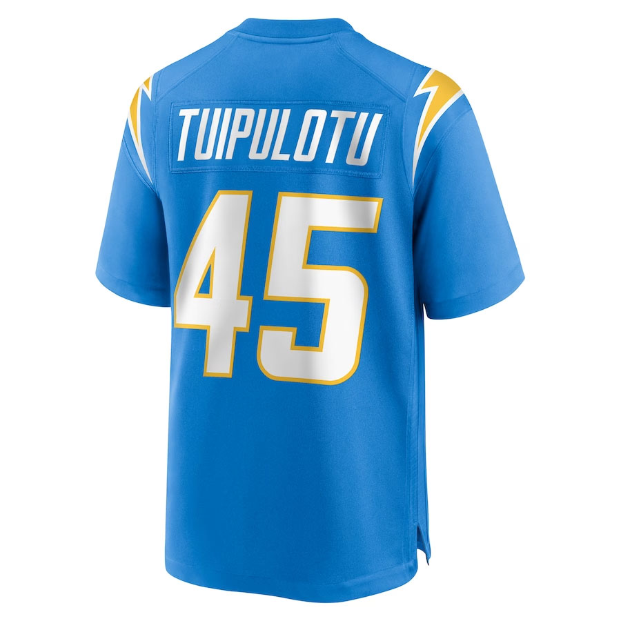 Tuli-Tuipulotu-Los-Angeles-Chargers-CJP-Apparel-Team-Game-Jersey---Powder-Blue.Back-Viwe