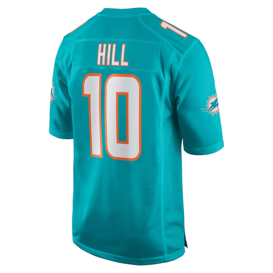 Tyreek-Hill-Miami-Dolphins-CJP-Apparel-Game-Jersey---Aqua.Back-Viwe