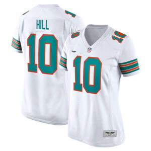 Tyreek Hill Miami Dolphins  CJP Apparel Women's Alternate Game Jersey - White