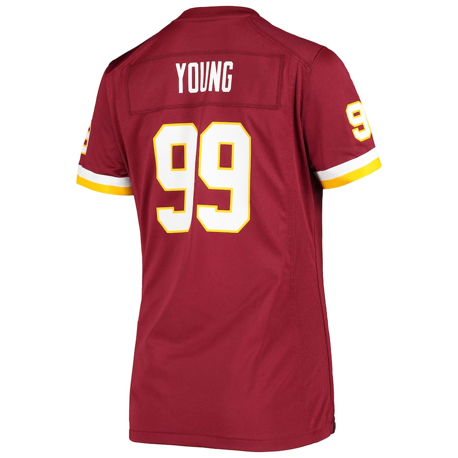 Chase-Young-Washington-Football-Team-CJP-Apparel-Women's-Player-Game-Jersey---Burgundy.Back-Viwe
